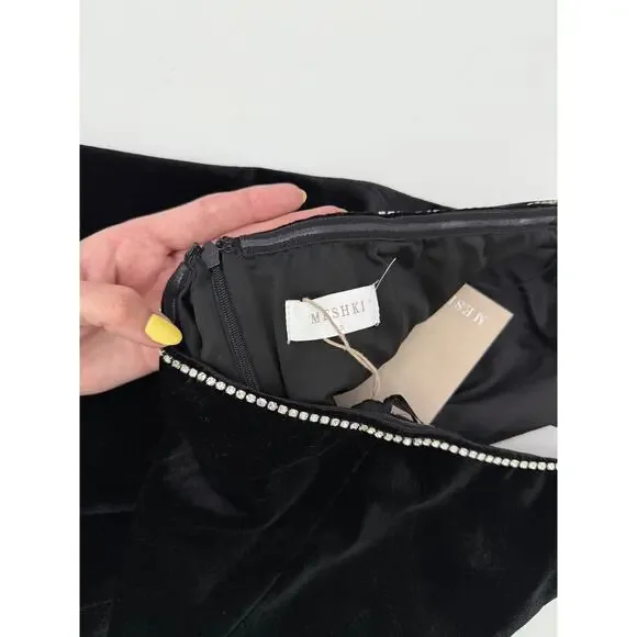 Meshki Elysia Rhinestone Black Strapless Mini Dress - Small - Picture 3 of 8